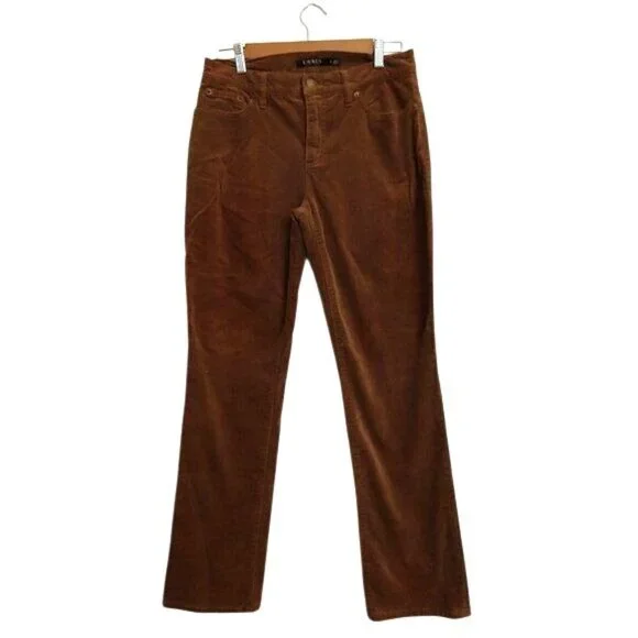 Lauren Ralph Lauren Brown Corduroy Straight Leg Heritage Old Money Pants 8 - Picture 2 of 11